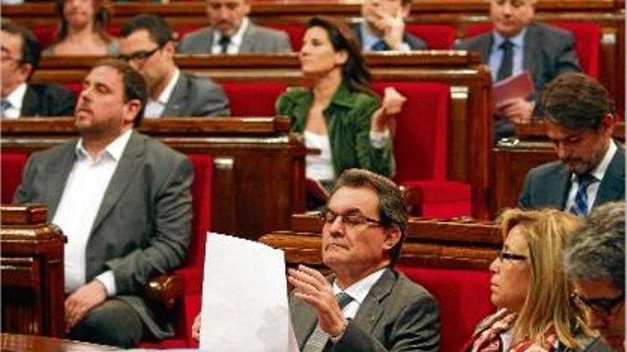 Mas, ahir, durant la sessió de control al Govern català que es va celebrar al Parlament.