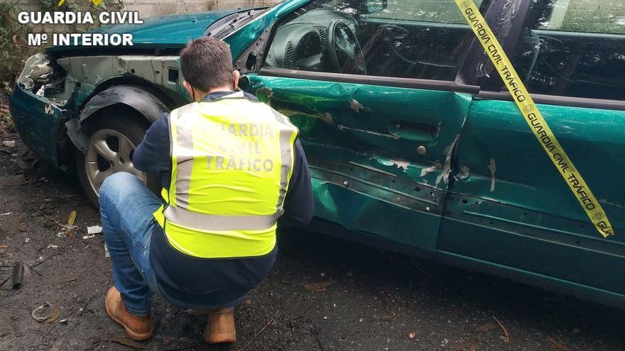 Detenido un vecino de Aranga por abandonar el lugar del accidente tras colisionar con tres motoristas