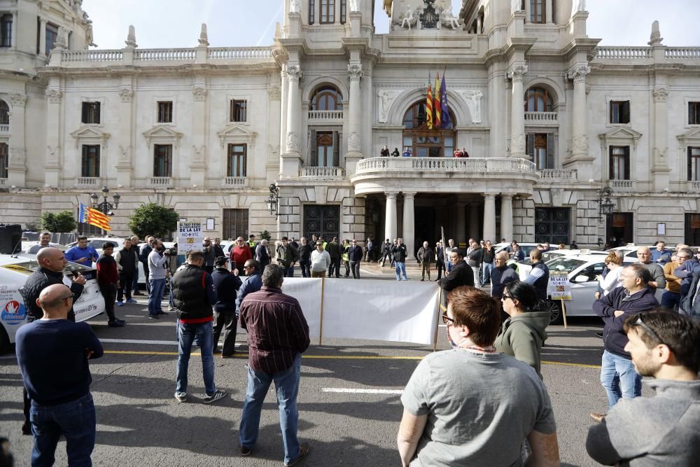 Manifestación de taxistas en València