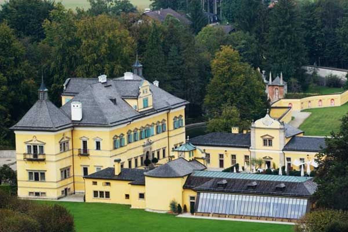 Vista aérea del Palacio Hellbrunn.