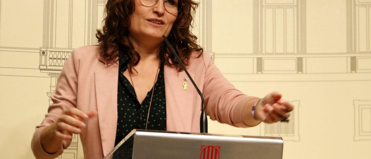 La consellera de Presidència, Laura Vilagrà, ahir en roda de premsa.  | ACN