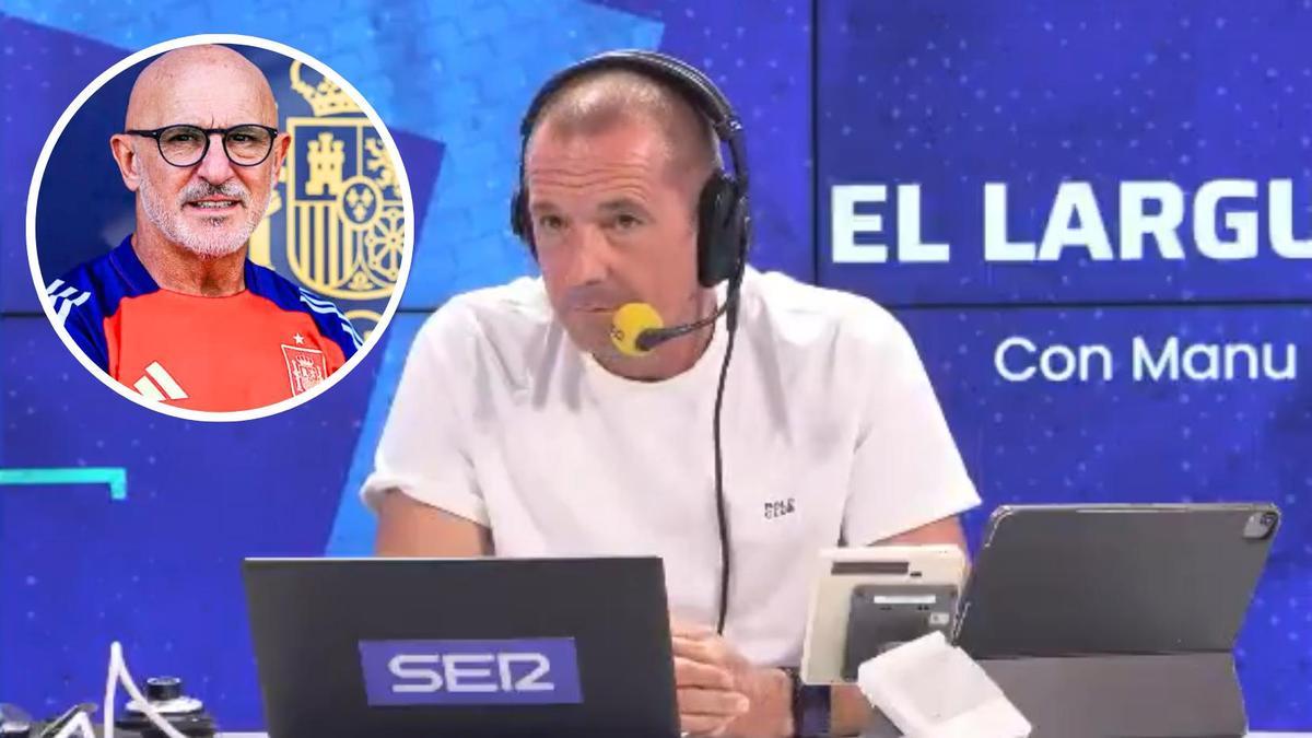 Manu Carreño en su programa El Larguero hablando de Luis de la Fuente