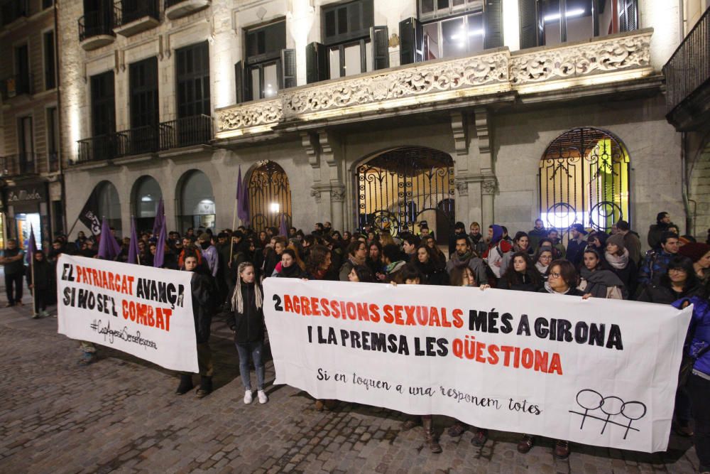 Concentració contra les agressions sexuals a Girona