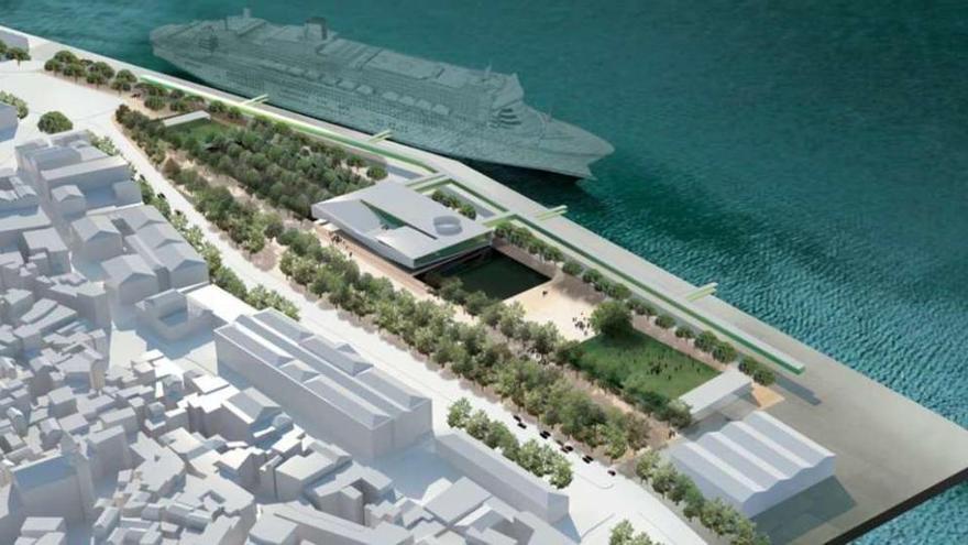 Recreación de la futura terminal de cruceros de Lisboa, diseño de Carrilho da Graça. // FdeV