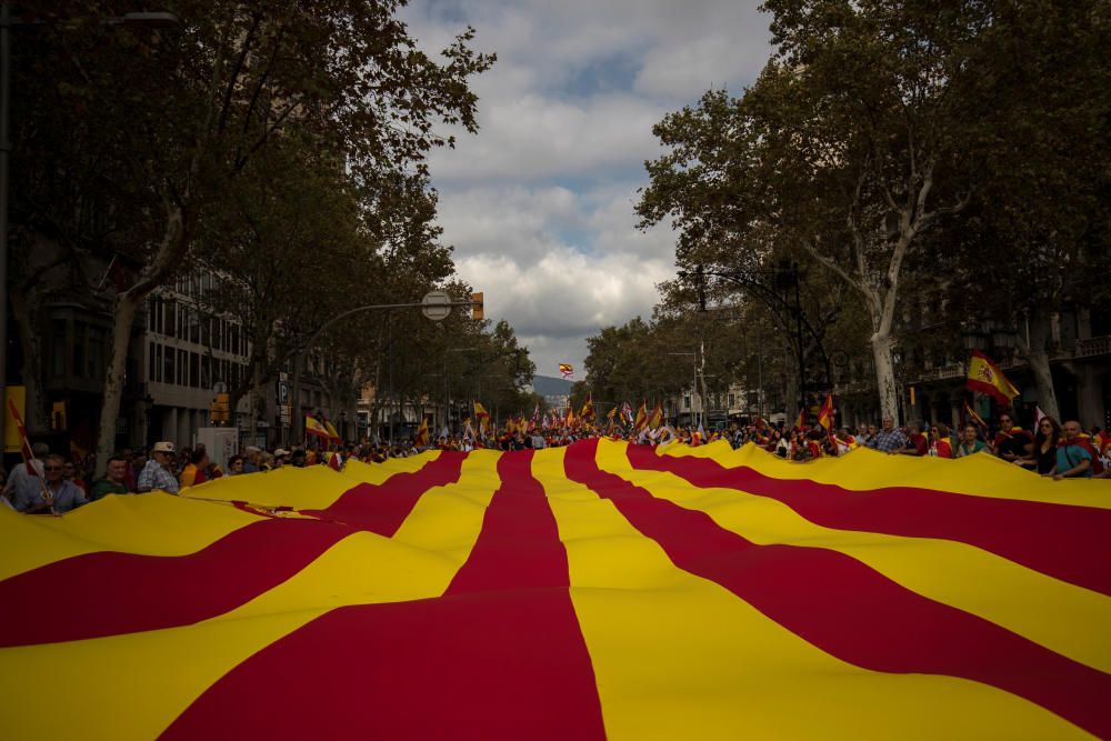 Miles de personas han participado en una marcha en Barcelona en defensa de la unidad de España.