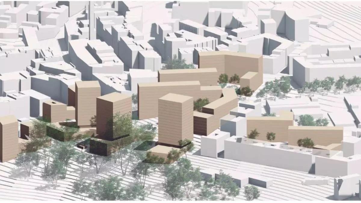 En beis, los edificios proyectados en Parque de Oza