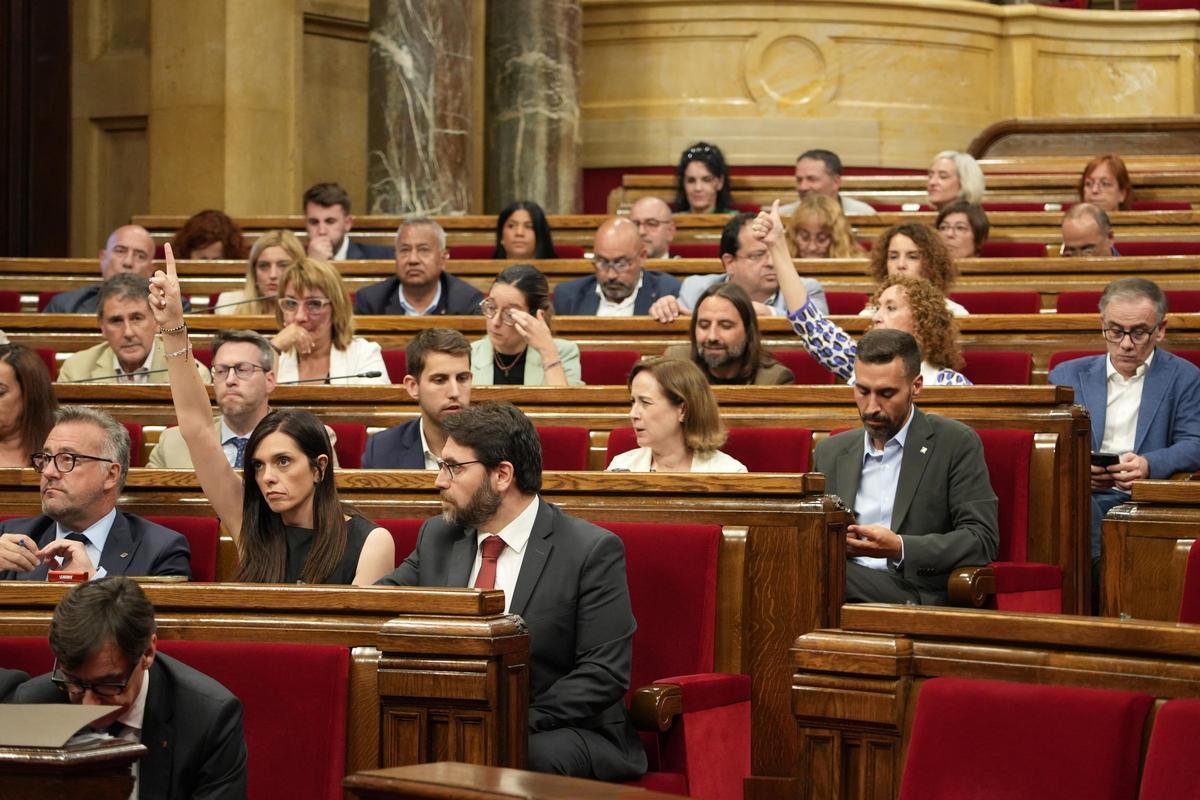 Imagen del pleno del Parlament este jueves. Imagen del pleno del Parlament este jueves.