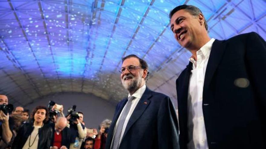 Rajoy amb García Albiol, ahir, a Girona