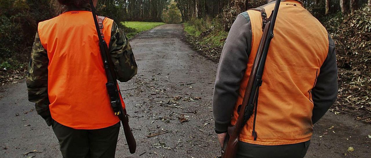 Cazadores durante una batida en Asturias. | Mara Villamuza