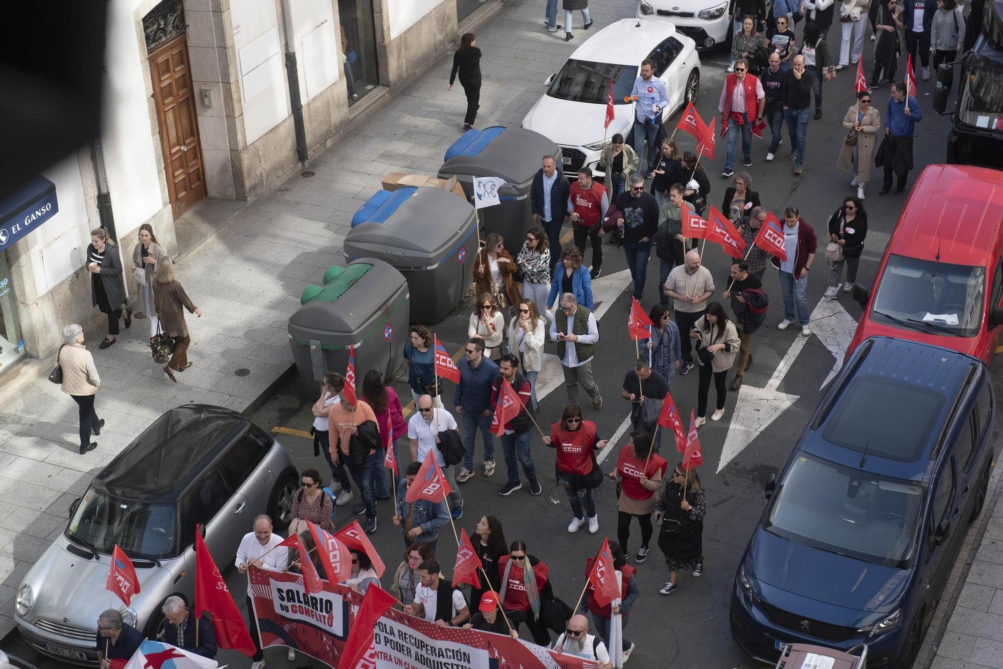 Manifestación de trabajadores del sector de la banca en A Coruña