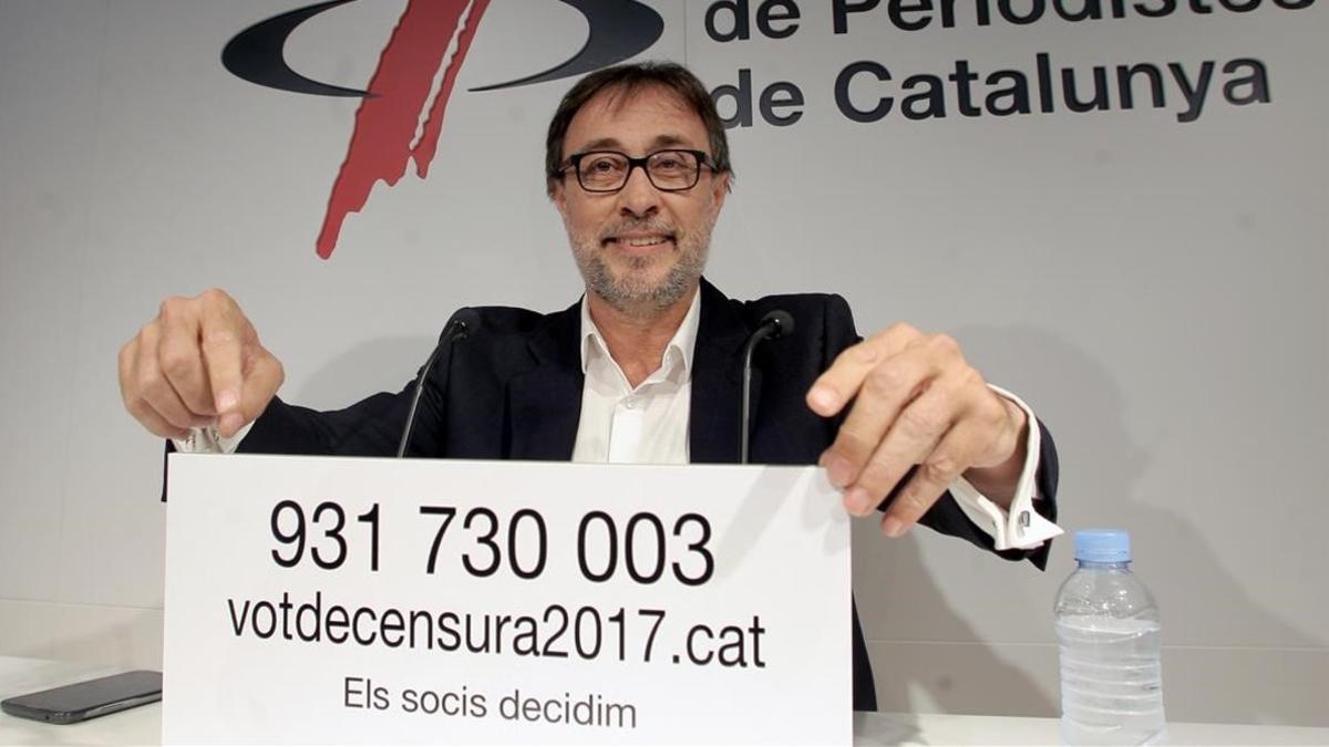 Benedito, en la presentación del anuncio del voto de censura.