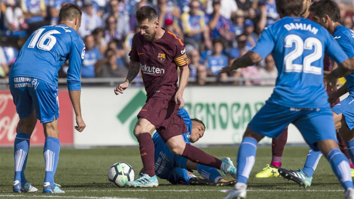 Leo Messi en acción en el Getafe - FC Barcelona de la Liga 2017/18