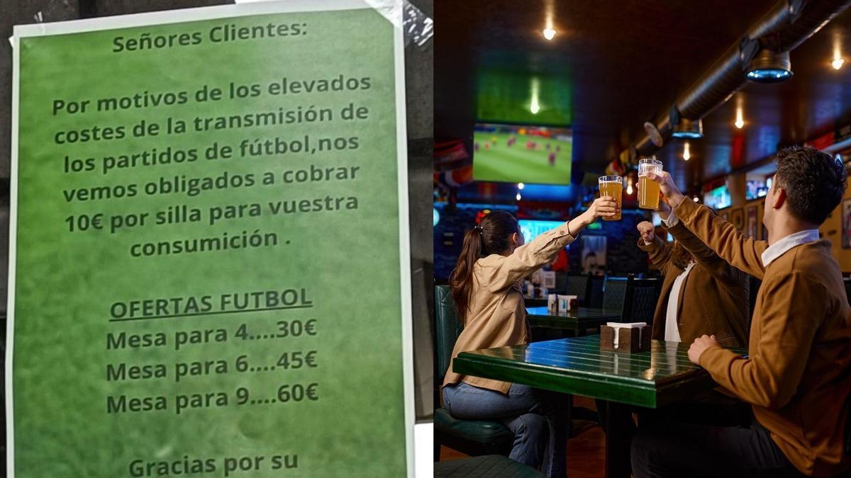 Un bar comienza a cobrar un plus por ver el fútbol