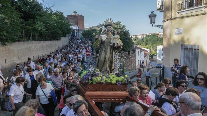 Masiva procesión de san antonio en cáceres