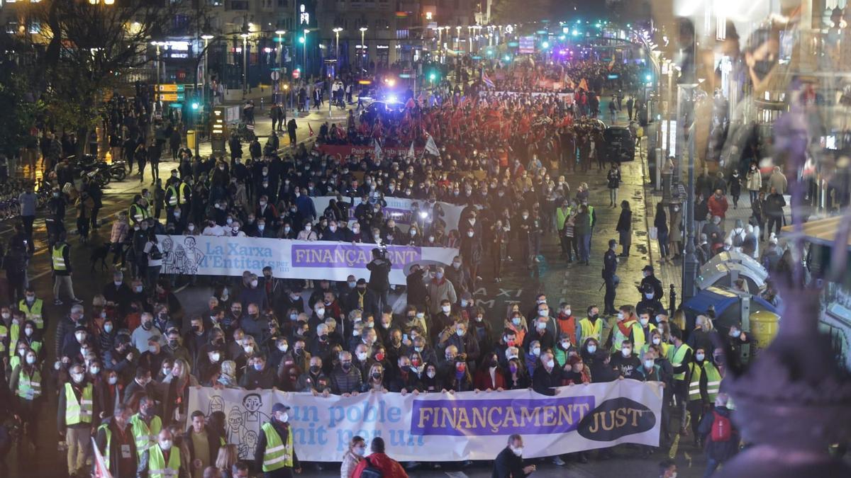 Manifestación por una financiación justa en València en una foto de archivo