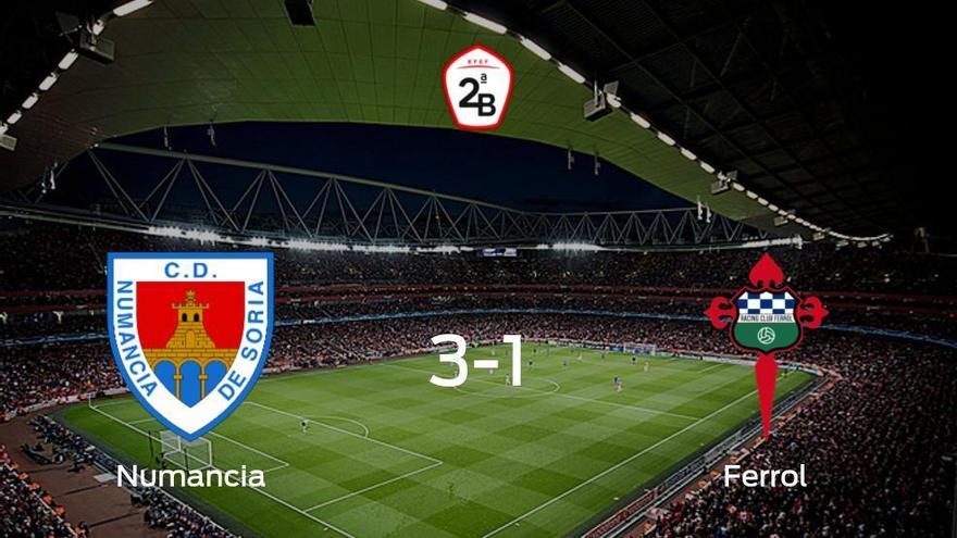 El Numancia gana 3-1 al Racing Ferrol y se lleva los tres puntos