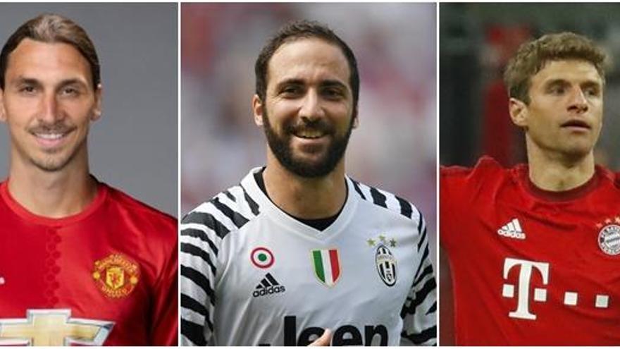 Ibrahimovic, Higuaín y Müller, estrellas de Europa.