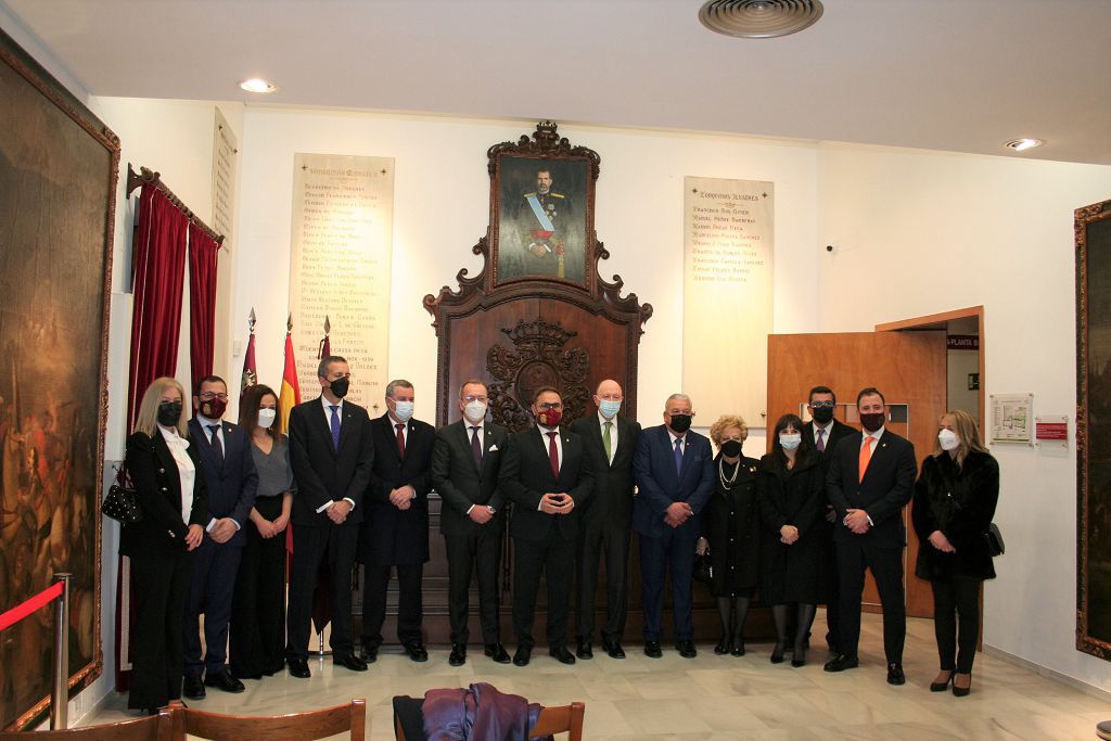 Pregón de la Semana Santa de Lorca del general de la Guardia Civil Miguel Martínez en la antigua colegial de San Patricio.