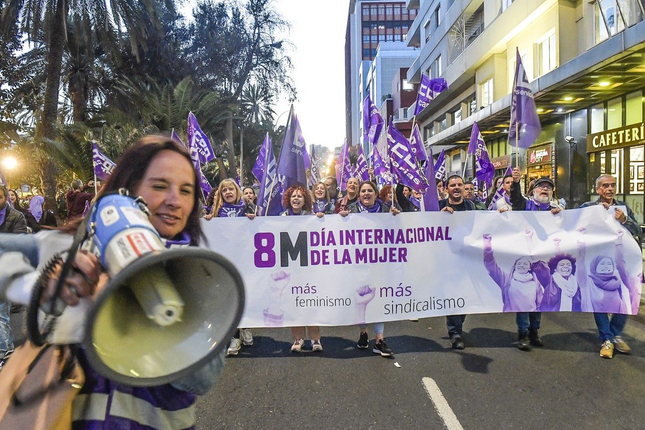 La manifestación del 8M en Las Palmas de Gran Canaria, en imágenes