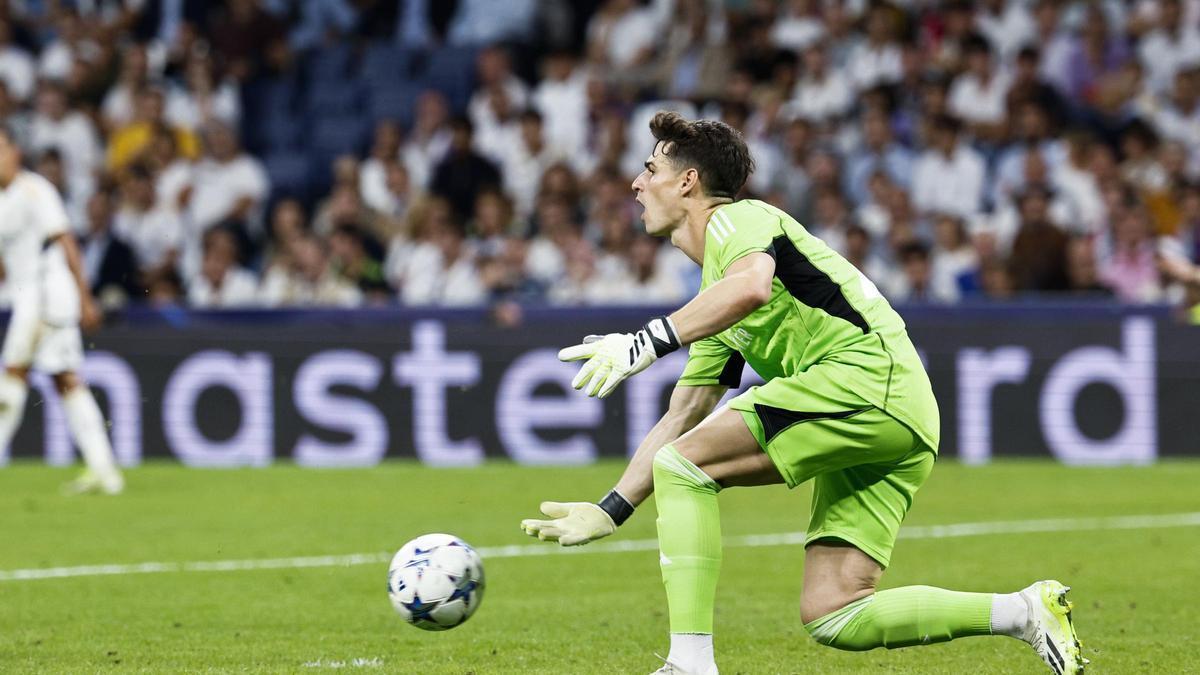 Kepa, durante el Real Madrid-Union Berlín del miércoles.