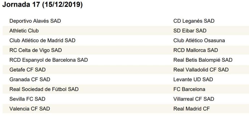 Calendario de LaLiga completo: Valencia CF; Levante UD, Villarreal...