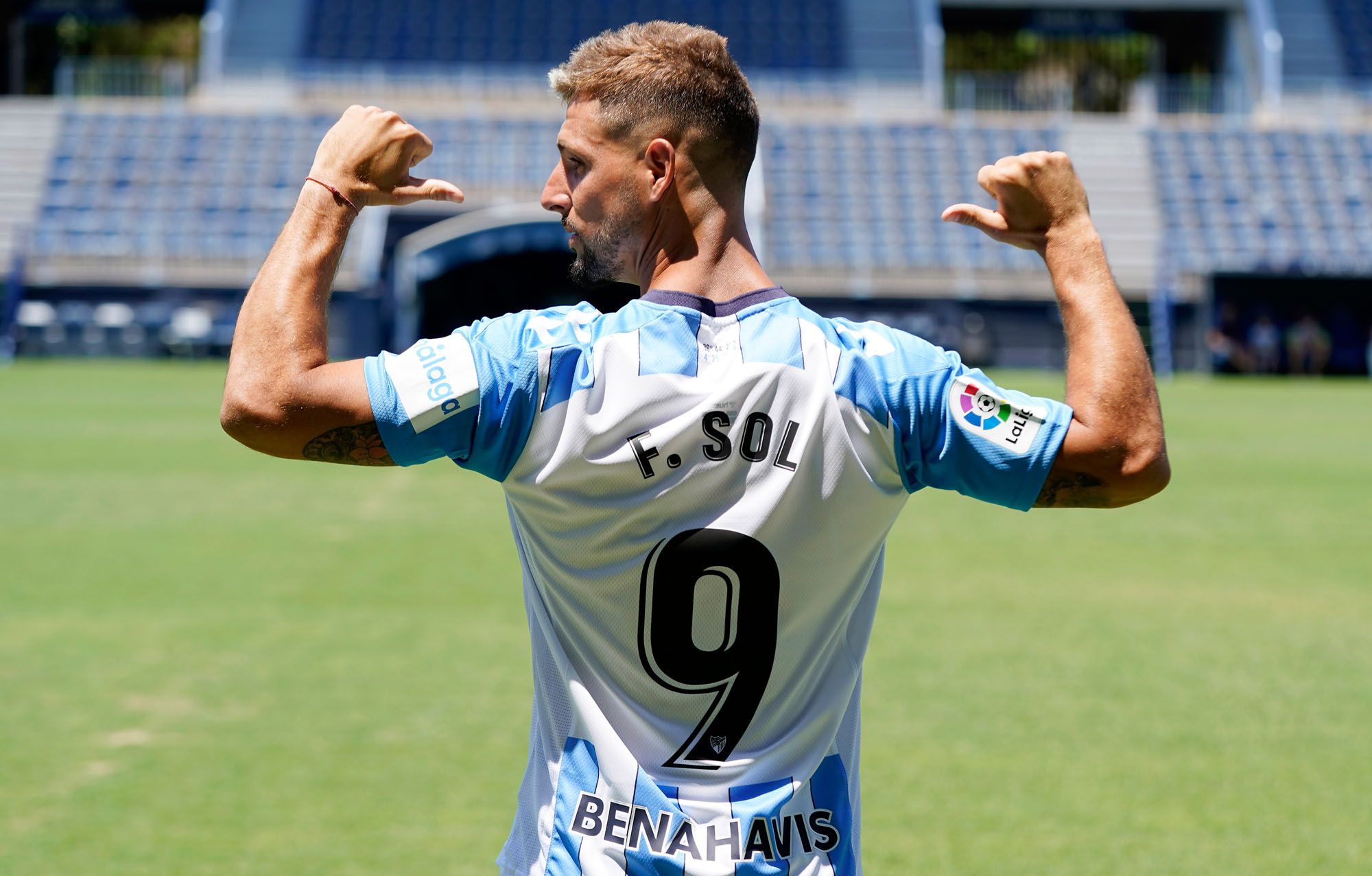 Presentación de Juanfran Moreno, Unai Bustinza, Aleix Febas, Fran Sol y Rubén Castro, fichajes del Málaga CF