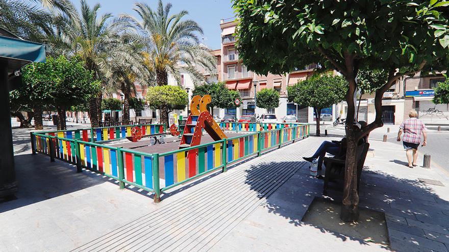 Un parque infantil, ayer en Murcia.