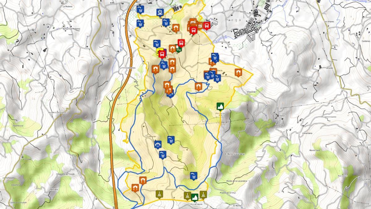 Mapa de San Martín de Huerces.