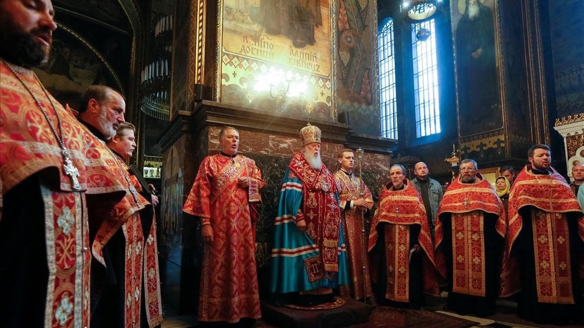 El patriarca de la iglesia ortodoxa de Ucrania, en Kiev.