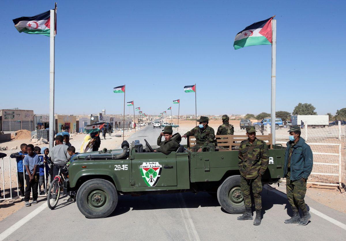 Soldados del Polisario, este enero, en el Sáhara argelino.