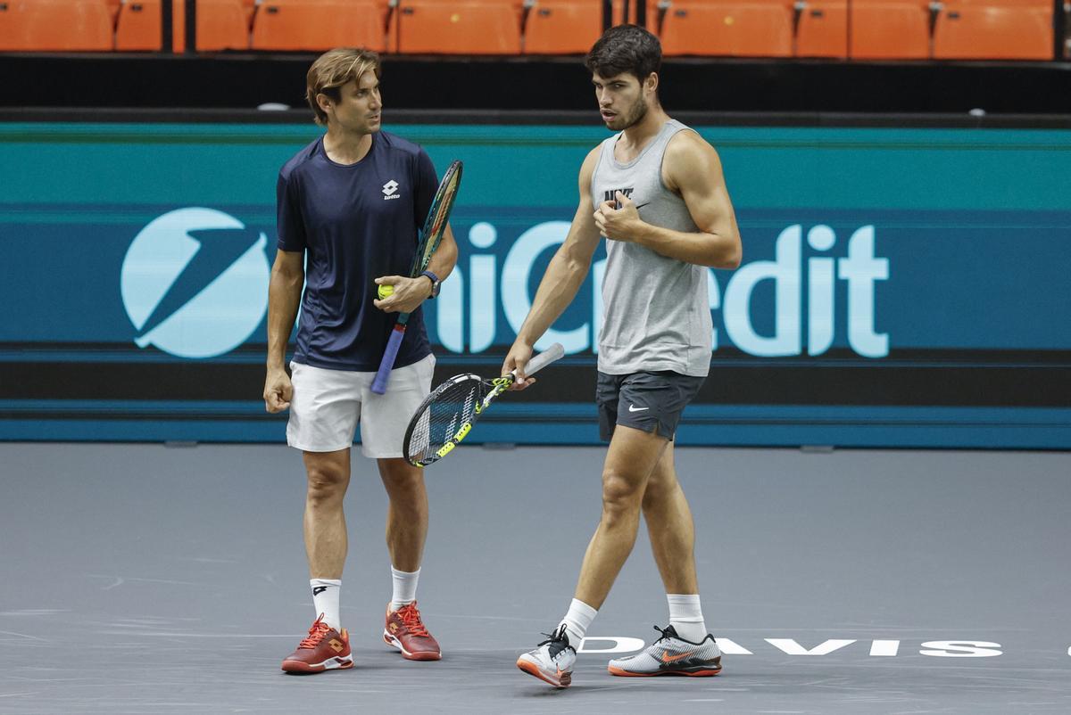 Entrenamientos para la Copa Davis en Valencia