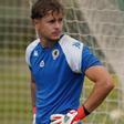 Alessandro Blazic, durante un entrenamiento con el Hércules, en Fontcalent.