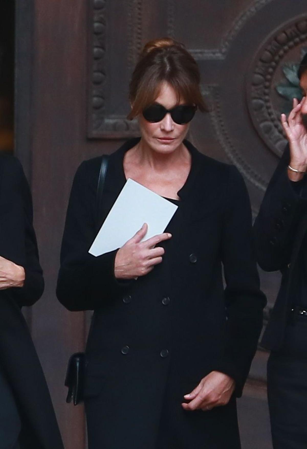 Carla Bruni en el funeral de Peter Lindbergh