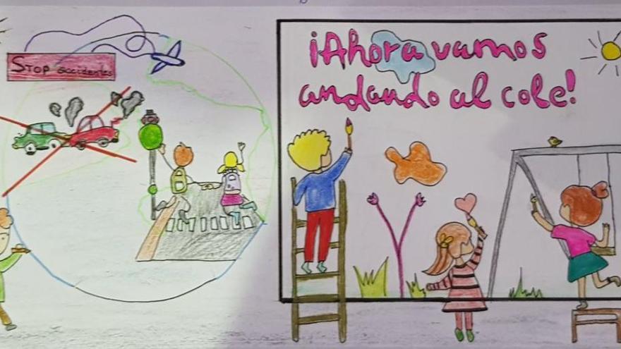 El dibujo ganador de la alumna de Cangas.// Vega Boubeta