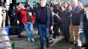 Alberto Núñez Feijóo, a su llegada este sábado a la interparlamentaria del PP