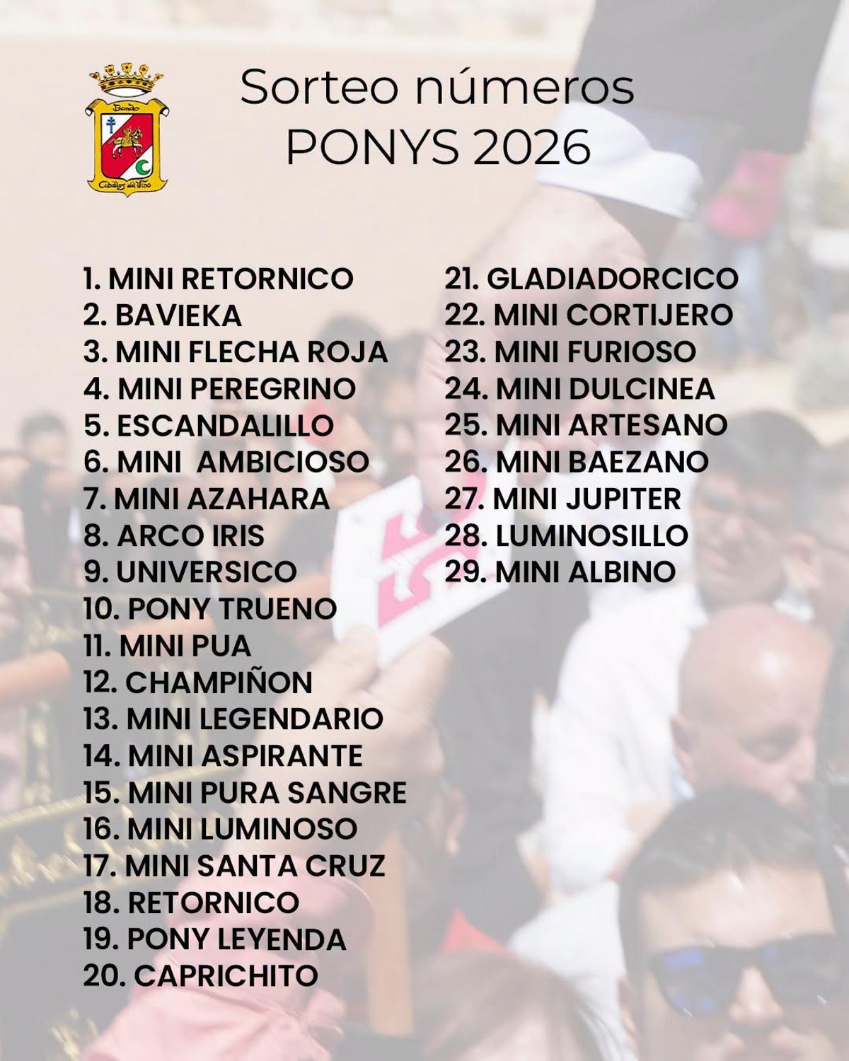 Sorteo ponis