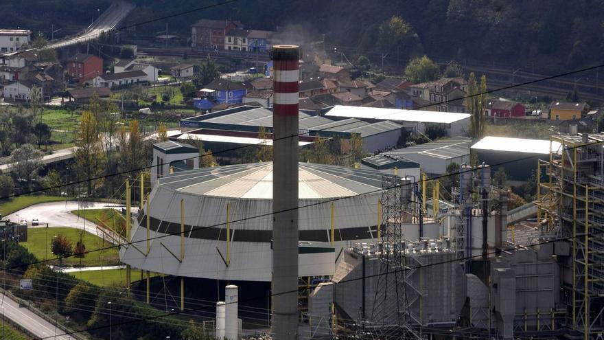 Instalaciones de la central térmica de La Perea, en Mieres.