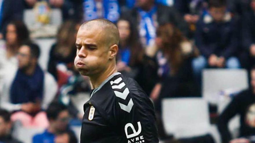 Rubén Miño, en el partido del Oviedo ante el Leganés.