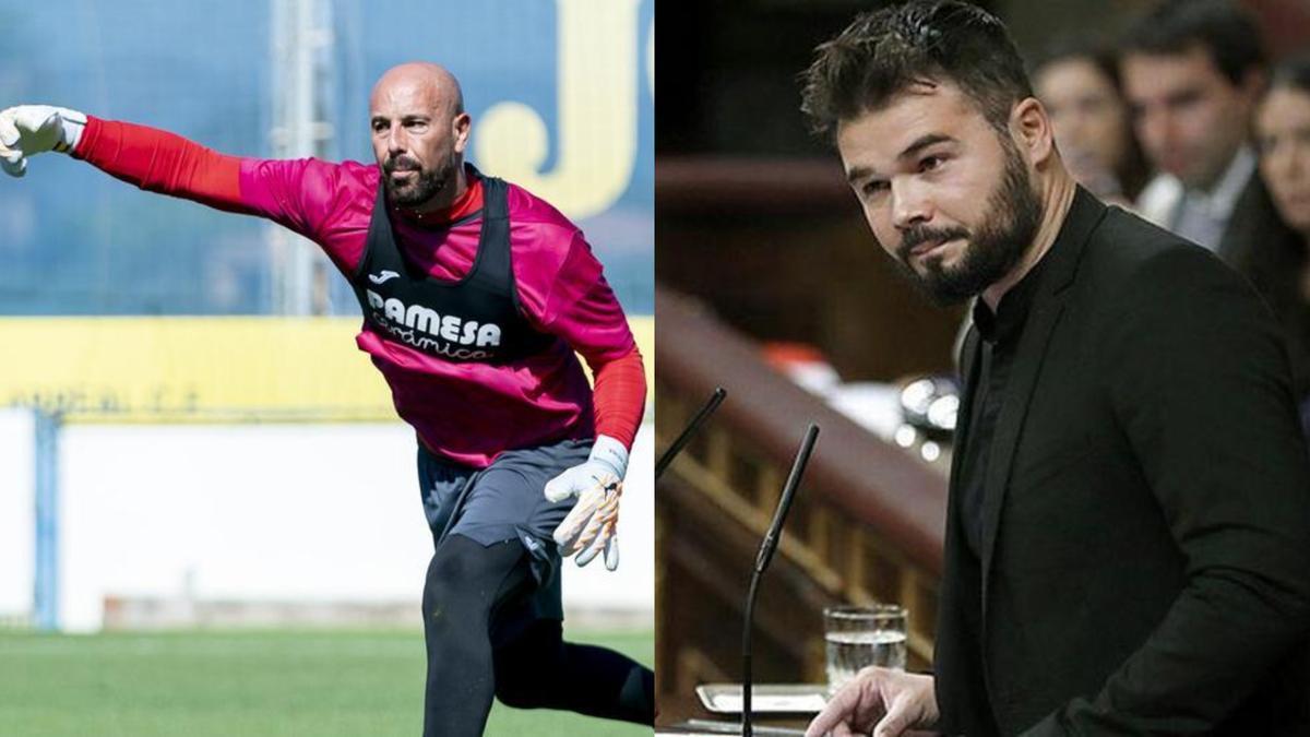 Pepe Reina y Gabriel Rufián.