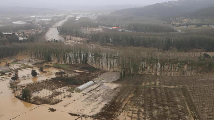 Diversos camps i horts inundats a Hostalric el passat 22 de gener