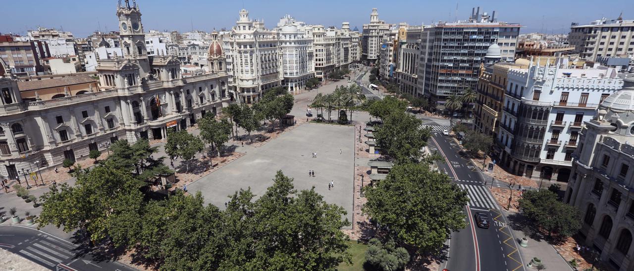 La plaza del Ayuntamiento ya peatonalizada