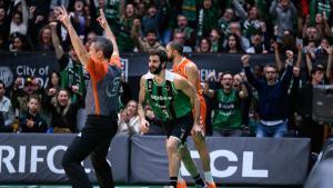 Ricky Rubio, durante el partido de este domingo en Badalona.