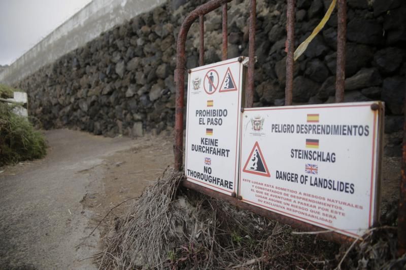 Zonas con riesgos de desprendimiento en Tenerife