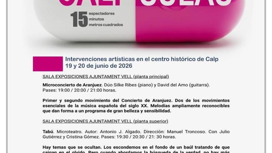 Regresa ‘CALPSULAS’ a Calp: una experiencia de inmersión cultural en formato íntimo
