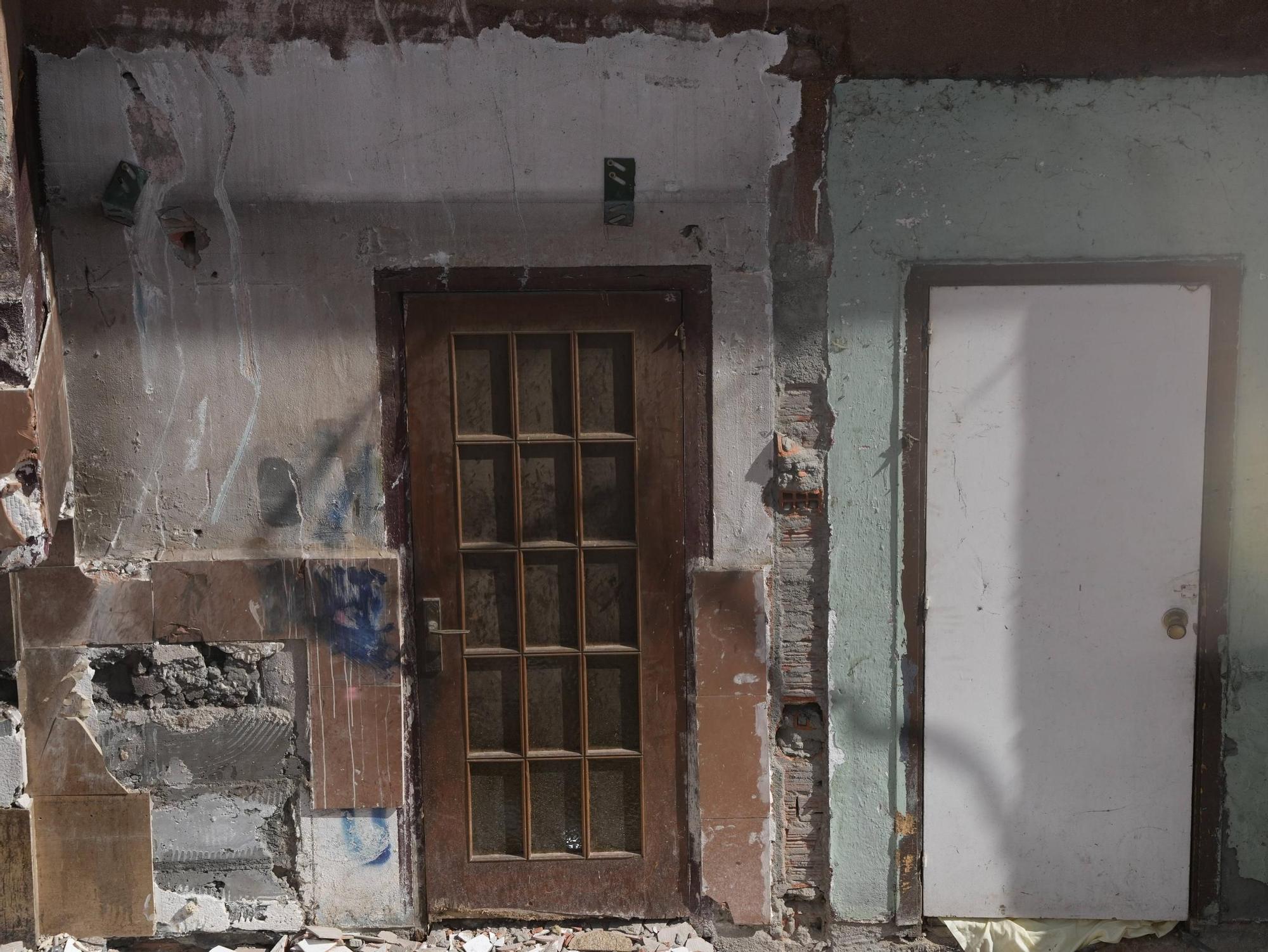 Estado de las casas tras el derrumbe del muro de Rabiche