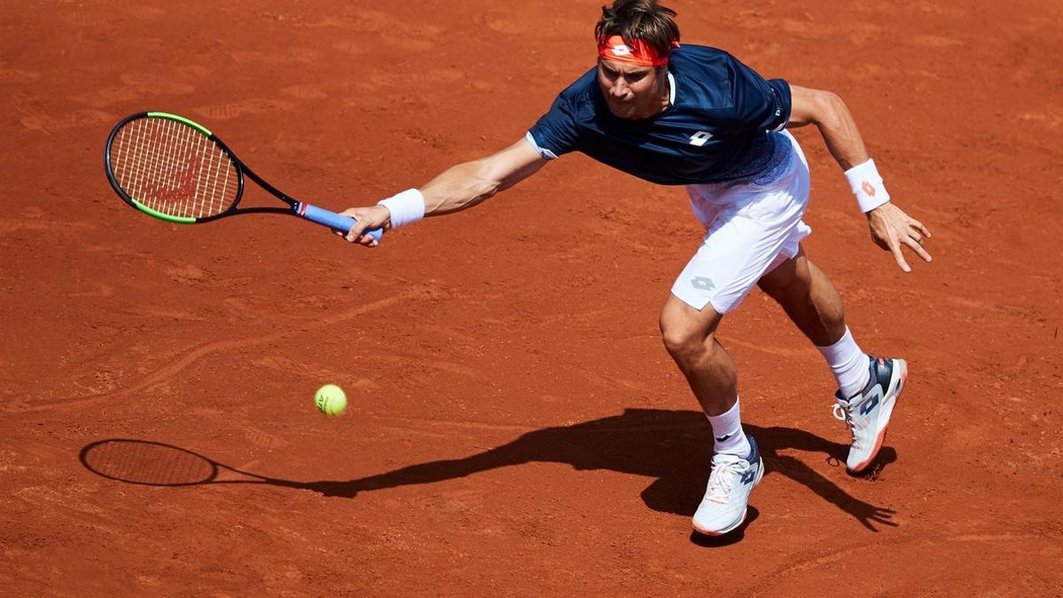 Ferrer, durante el partido frente a Pouille.