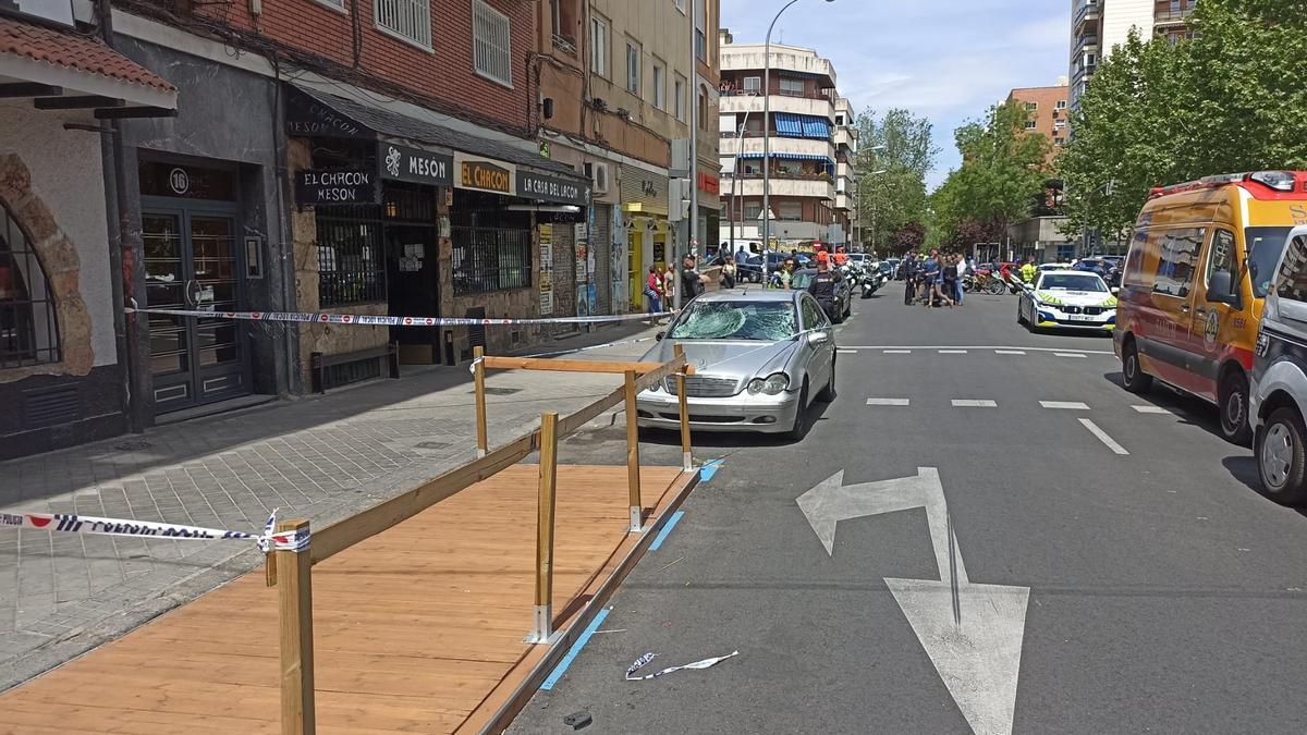 El Paseo de Extremadura de Madrid, minutos después del atropello.