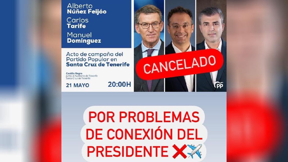 Suspendida la visita a Tenerife de Núñez Feijóo