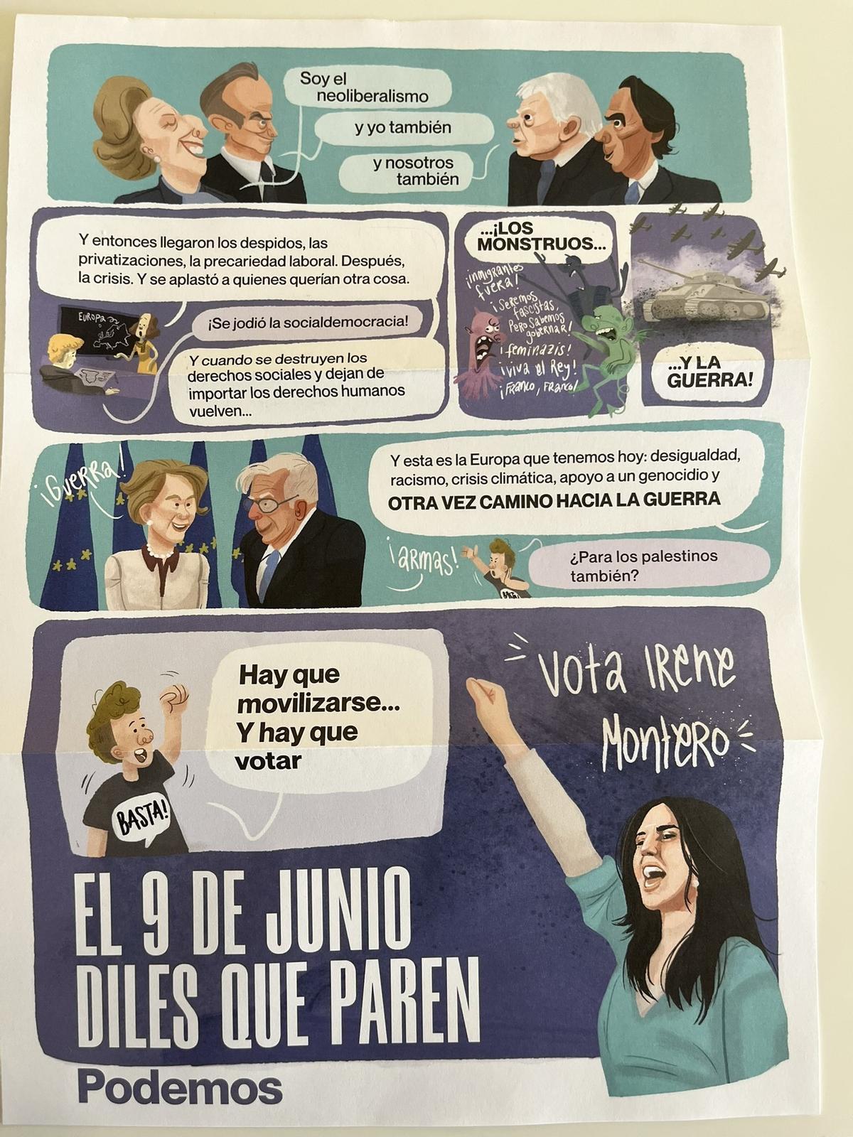 La viñeta de la propaganda electoral de Podemos.