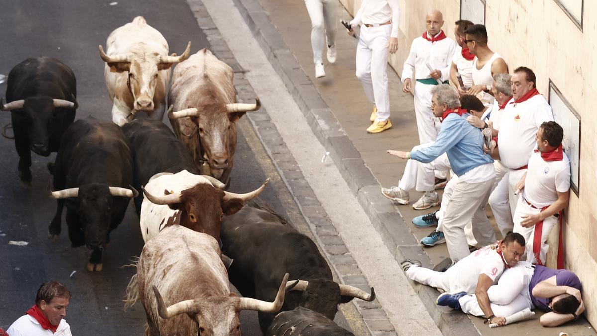 El sexto encierro de los Sanfermines 2022, en imágenes